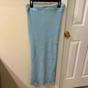 Free People Sky Blue Ribbed Maxi Skirt